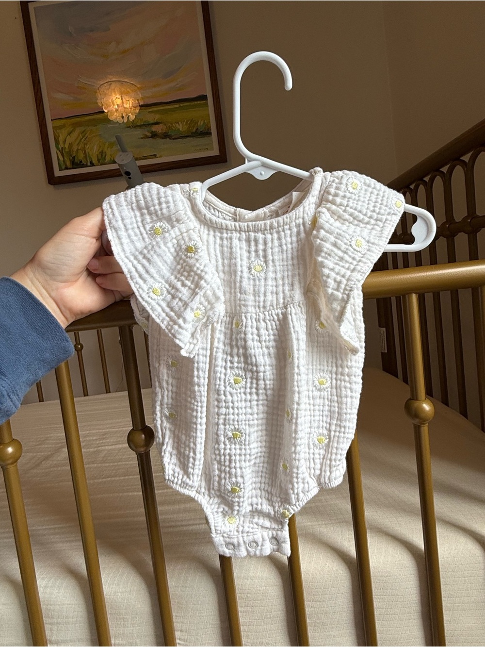 Cat & Jack White Muslin Daisy One-Piece